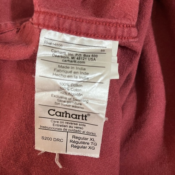 Carharttt SS Button Up Shirt Sz XL - Picture 8 of 8